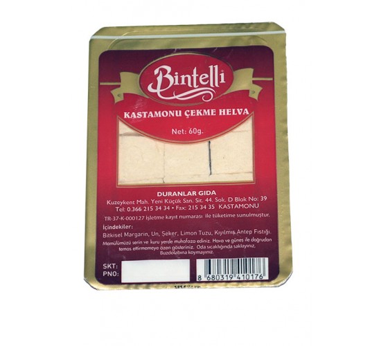 Bintelli Sade Çekme Helva (V) 60 gr