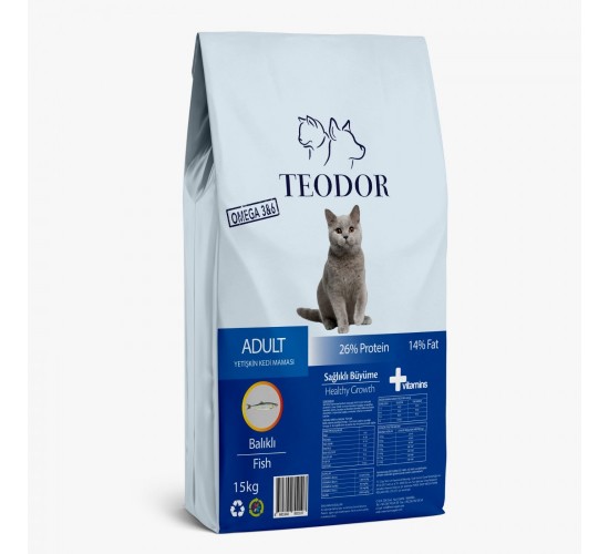 Teodor Adult Yetişkin Kedi Maması Balıklı 15 kg