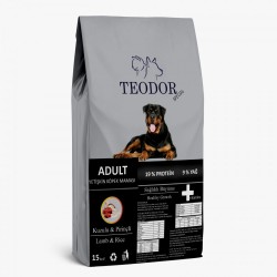 Teodor adult special yetişkin köpek maması kuzulu pirinçli rottweiller 15 kg