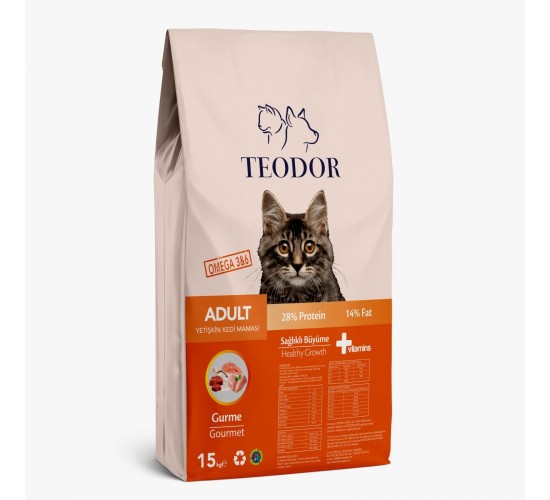 Teodor adult yetişkin kedi maması gurme 15 kg